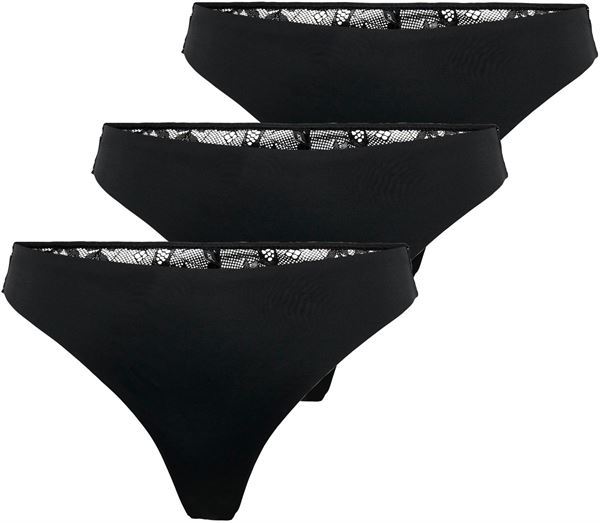 ONLY 3 PACK - dámske tangá ONLCHLOE 15275733 Black S