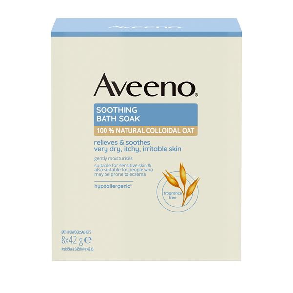 Aveeno Upokojujúci ovsený kúpeľ (Soothing Bath Soak) 8 x 42 g