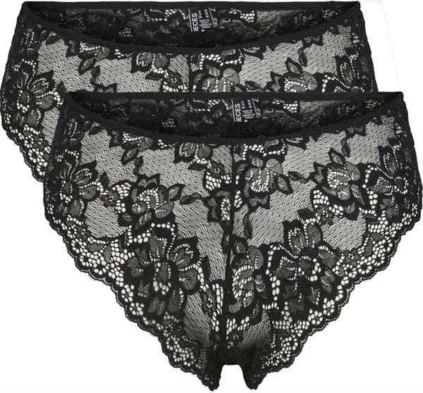 Pieces 2 PACK - dámske nohavičky PCLINA Brief 17139281 Black L