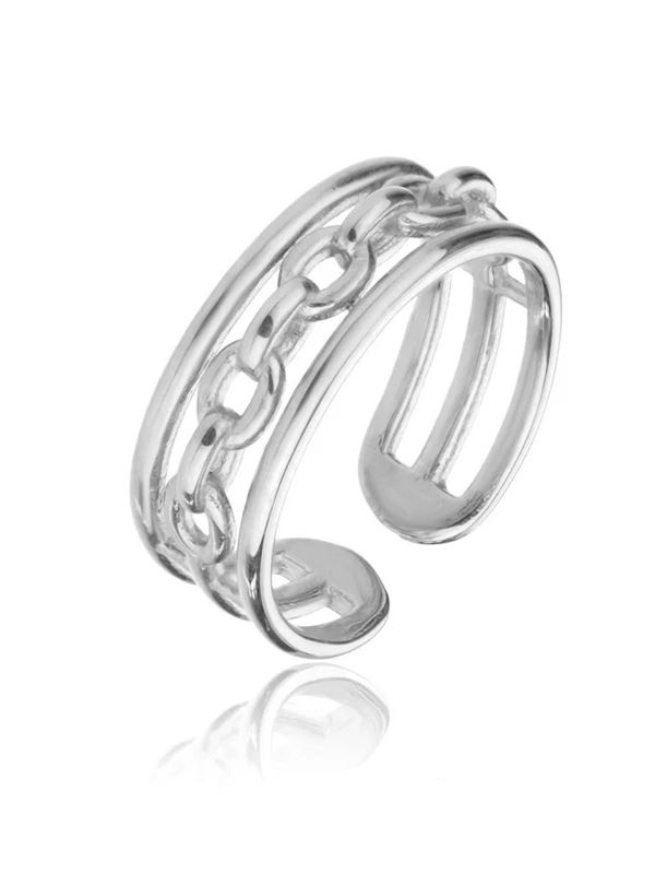 Marc Malone Otvorený oceľový prsteň Madeline Silver Ring MCR23001S