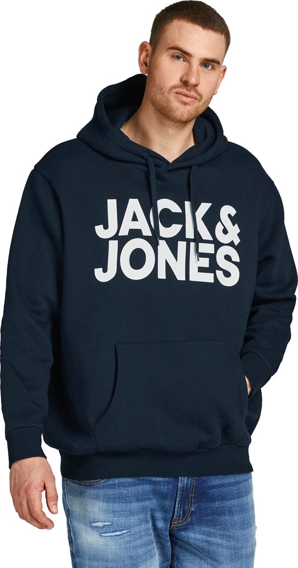 Jack&Jones PLUS Pánska mikina JJECORP Regular Fit 12163777 Blue/large print 4XL