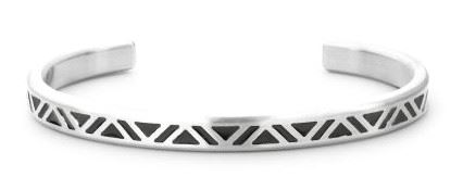 Rebel&Rose Pevný otvorený náramok z ocele Bangle Brushed Black Triangle RR-MB007-S 17