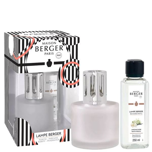 Maison Berger Paris Darčeková sada katalytická lampa Illusion srienistá 250 ml + náplň Čierna Angelika Black Angelika 250 ml