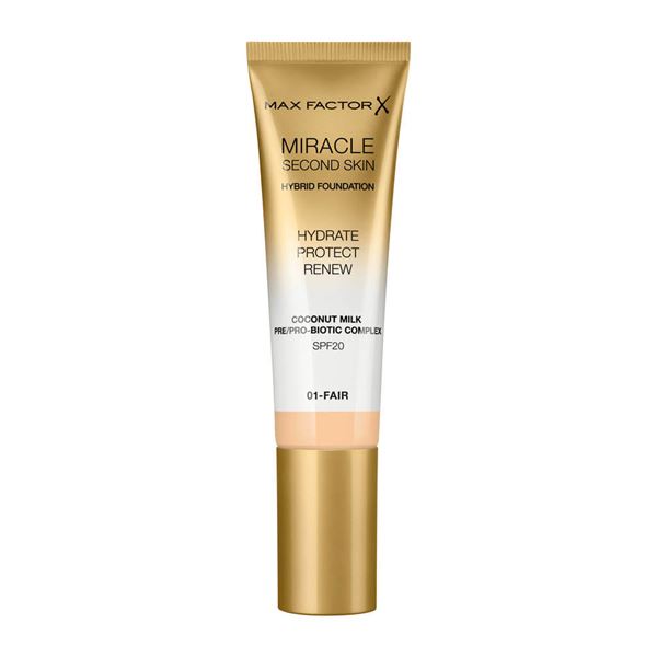 Max Factor Ošetrujúci make-up pre prirodzený vzhľad pleti Miracle Touch Second Skin SPF 20 (Hybrid Foundation) 30 ml 03 Light