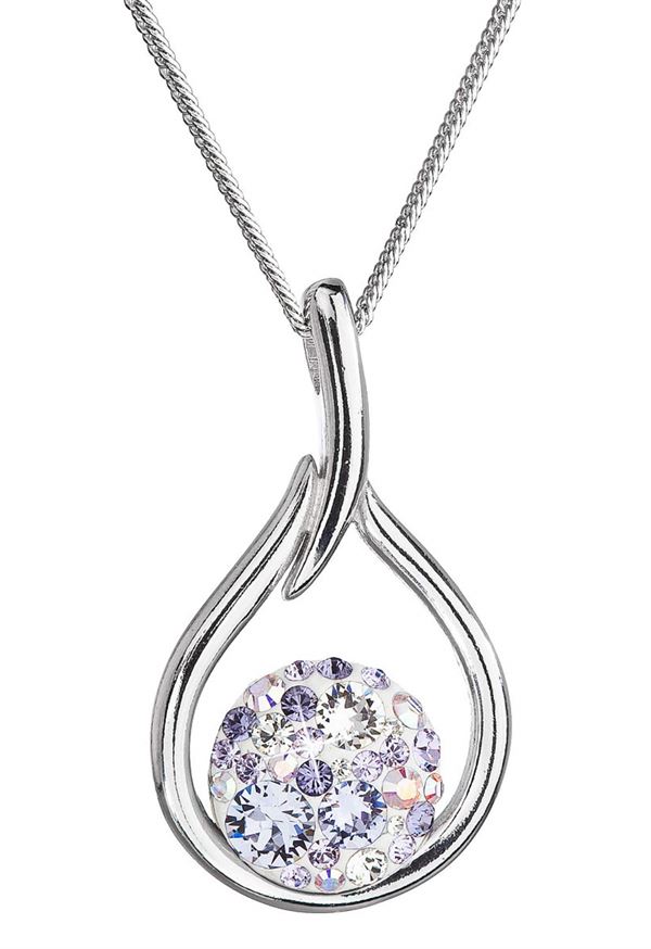 Evolution Group Nadčasový strieborný náhrdelník s kryštálmi Swarovski 32075.3 violet (retiazka