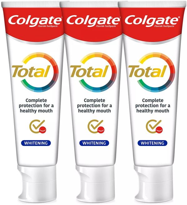 Colgate Bieliaca zubná pasta Total Whitening Trio 3 x 75 ml