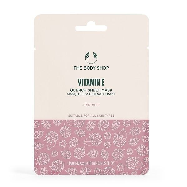 The Body Shop Hydratačná zlupovacia pleťová maska pre všetky typy pleti Vitamín E (Quench Sheet Mask) 18 ml