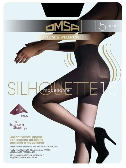 OMSA Dámske matné pančuchové nohavice Silhouette Nero 15 DEN 4028OM SILHOUETTE 15.0091 L