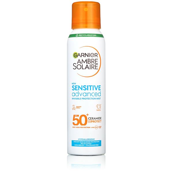 Garnier Ochranná hmla pre citlivú pokožku SPF 50+ Sensitiv e Advanced (Invisible Protection Mist) 150 ml