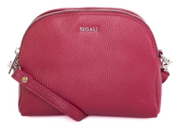 SEGALI Dámska kožená crossbody kabelka 12 viva magenta