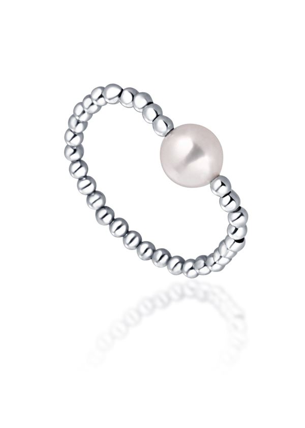 JwL Luxury Pearls Minimalistický strieborný prsteň s pravou sladkovodnou perlou JL0790