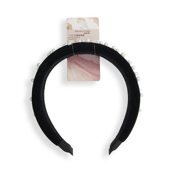 Revolution Čelenka do vlasov Black Pearl (Velvet Headband)