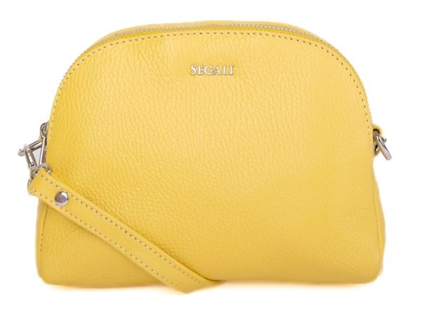 SEGALI Dámska kožená crossbody kabelka 12 yellow