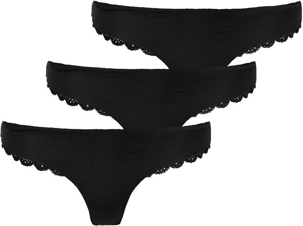 ONLY 3 PACK - dámske tangá ONLCHLOE 15253958 Black M