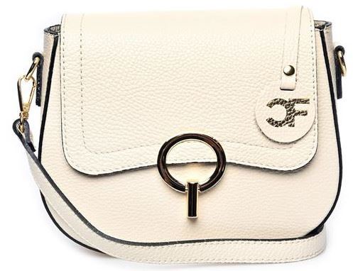 Carla Ferreri Dámska kožená crossbody kabelka CF1885 Beige