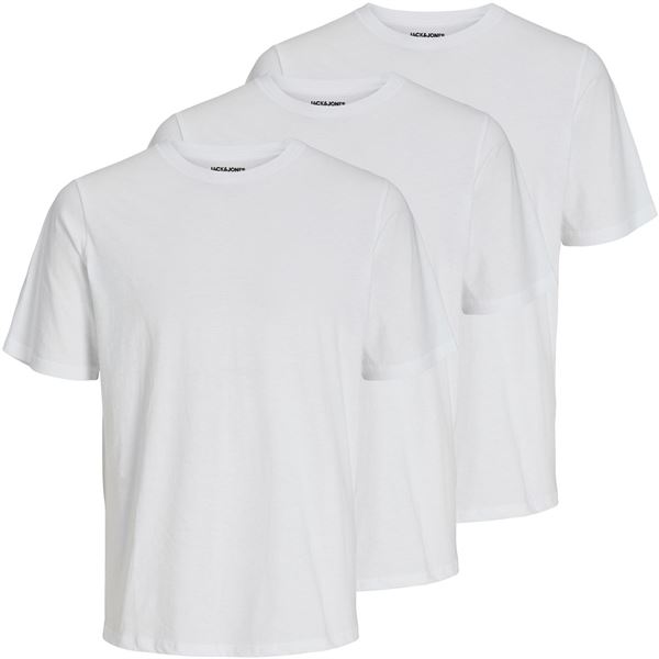 Jack&Jones 3 PACK - pánske tričko JACUNDER Stan dard Fit 12248076 White XXL