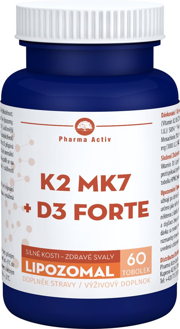 Pharma Activ Lipozomálna K2 MK7 + D3 Forte 60 kapsúl