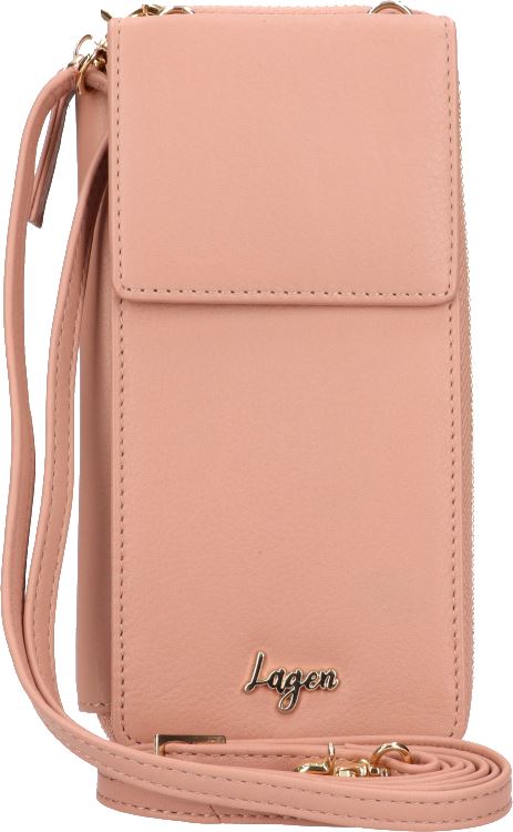 Lagen Dámska kožená crossbody kabelka BLC/5699 PEACH