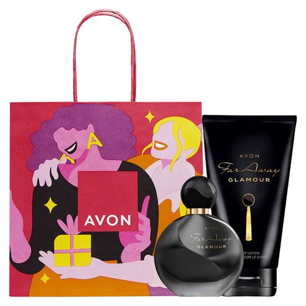 Avon Darčeková sada Far Away Glamour s darčekovou taštičkou