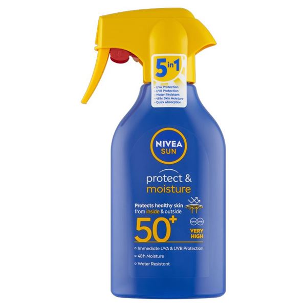 Nivea Hydratačný sprej na opaľovanie s pumpičkou SPF 50+ Sun (Protect & Moisture Spray) 270 ml