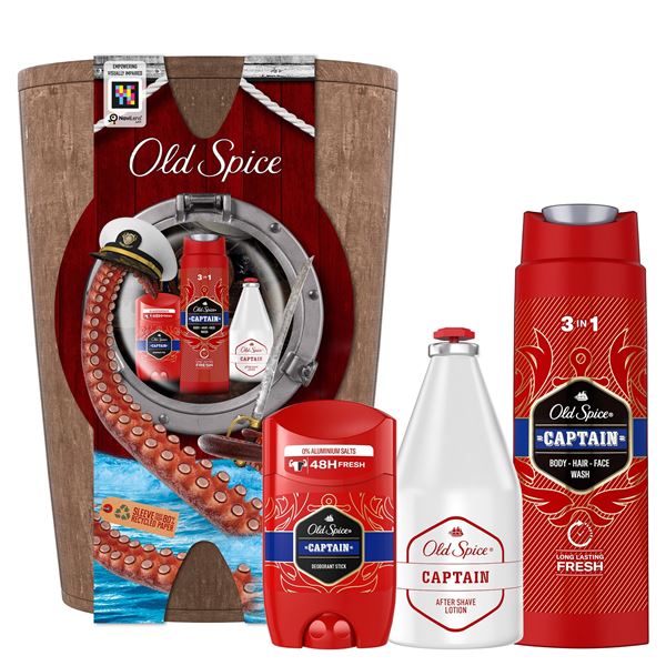 Old Spice Darčeková sada telovej starostlivosti v drevenom súdku Captain