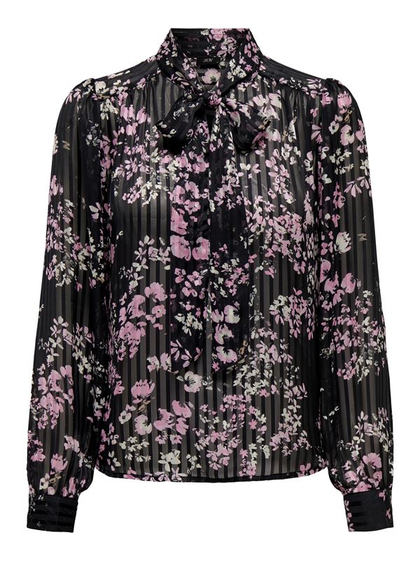 Jacqueline de Yong Dámska blúzka JDYMARY Regular Fit 15305295 Black MOONLIGHT MAUVE FLOWER S