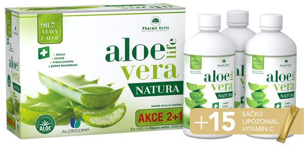 Pharma Activ AloeVeraLife Natu ra 2+1 1000 ml + Vitamín Lipo C 15 sáčkov