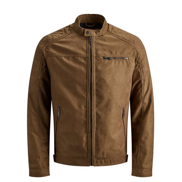 Jack&Jones PLUS Pánska bunda JJEROCKY 12172908 Cognac 3XL