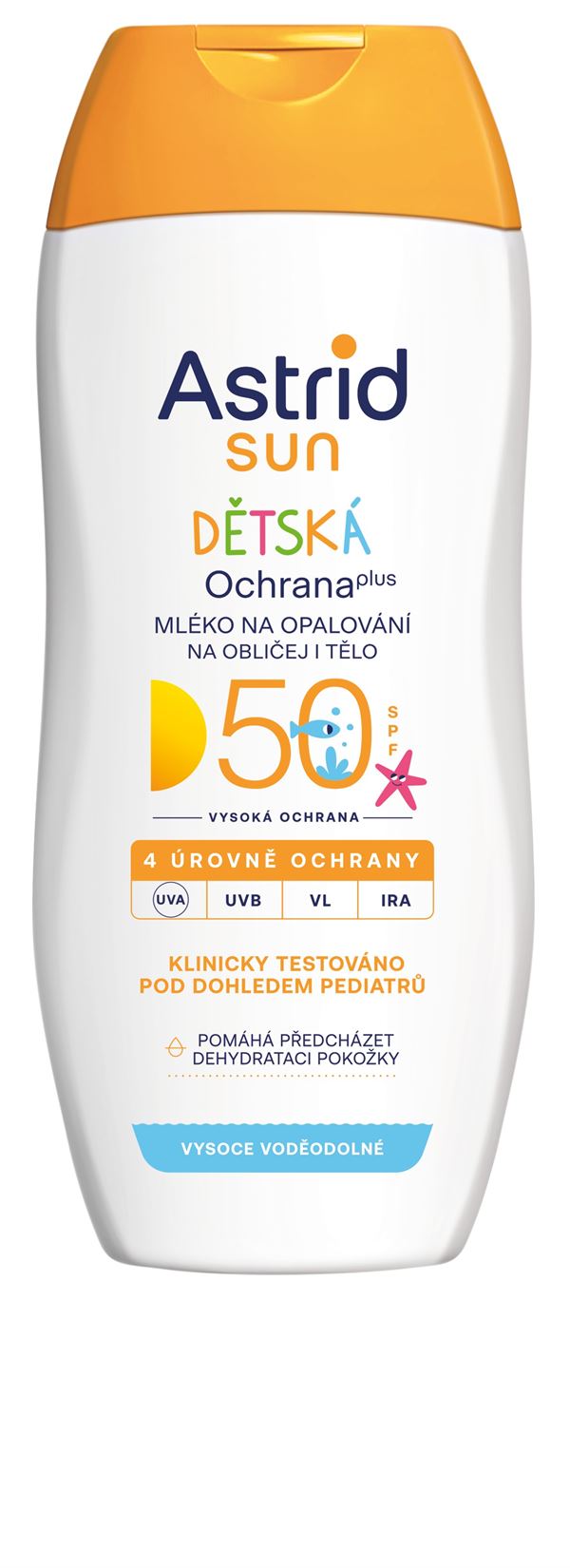 Astrid Detské mlieko na tvár a telo na opaľovanie SPF 50 Sun 200 ml