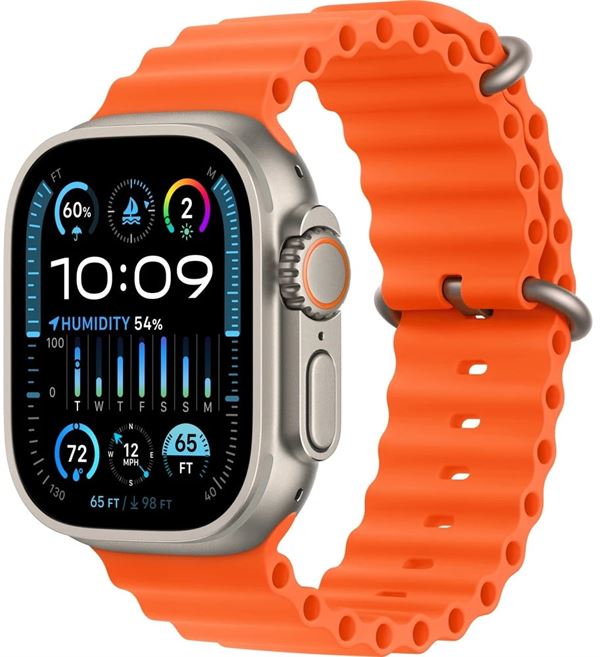 Apple Apple Watch Ultra 2 49mm titanová s oranžovým oceánským řemínkem