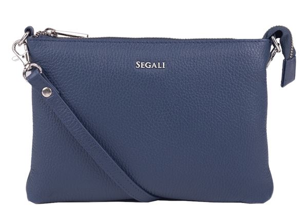 SEGALI Dámska kožená crossbody kabelka A6B Blue