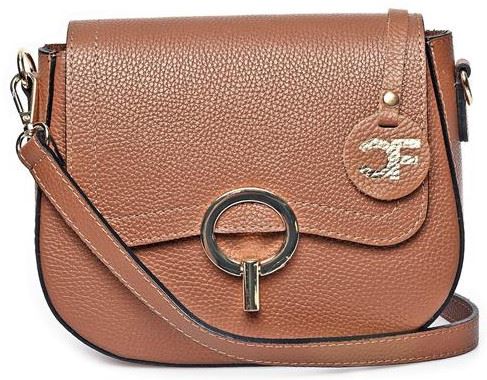 Carla Ferreri Dámska kožená crossbody kabelka CF1885 Cognac