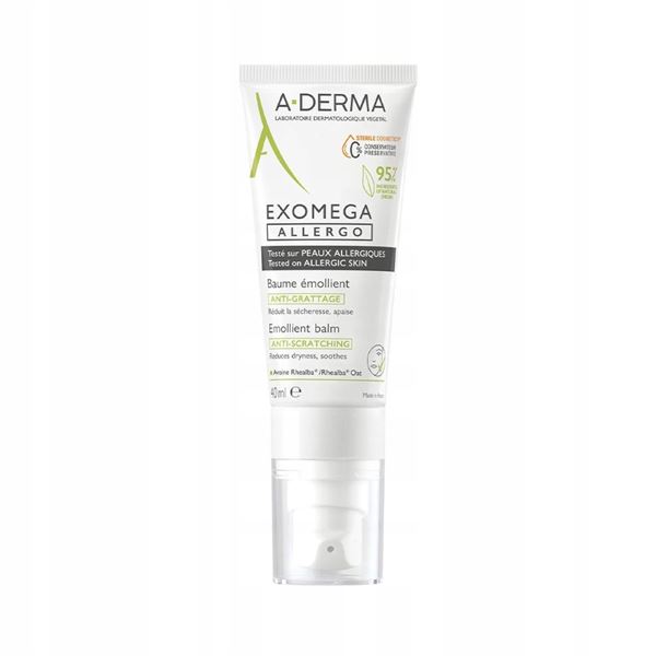 A-DERMA Emolienčný balzam pre alergickú a atopickú pokožku Exomega Allergo (Emollient Balm) 40 ml